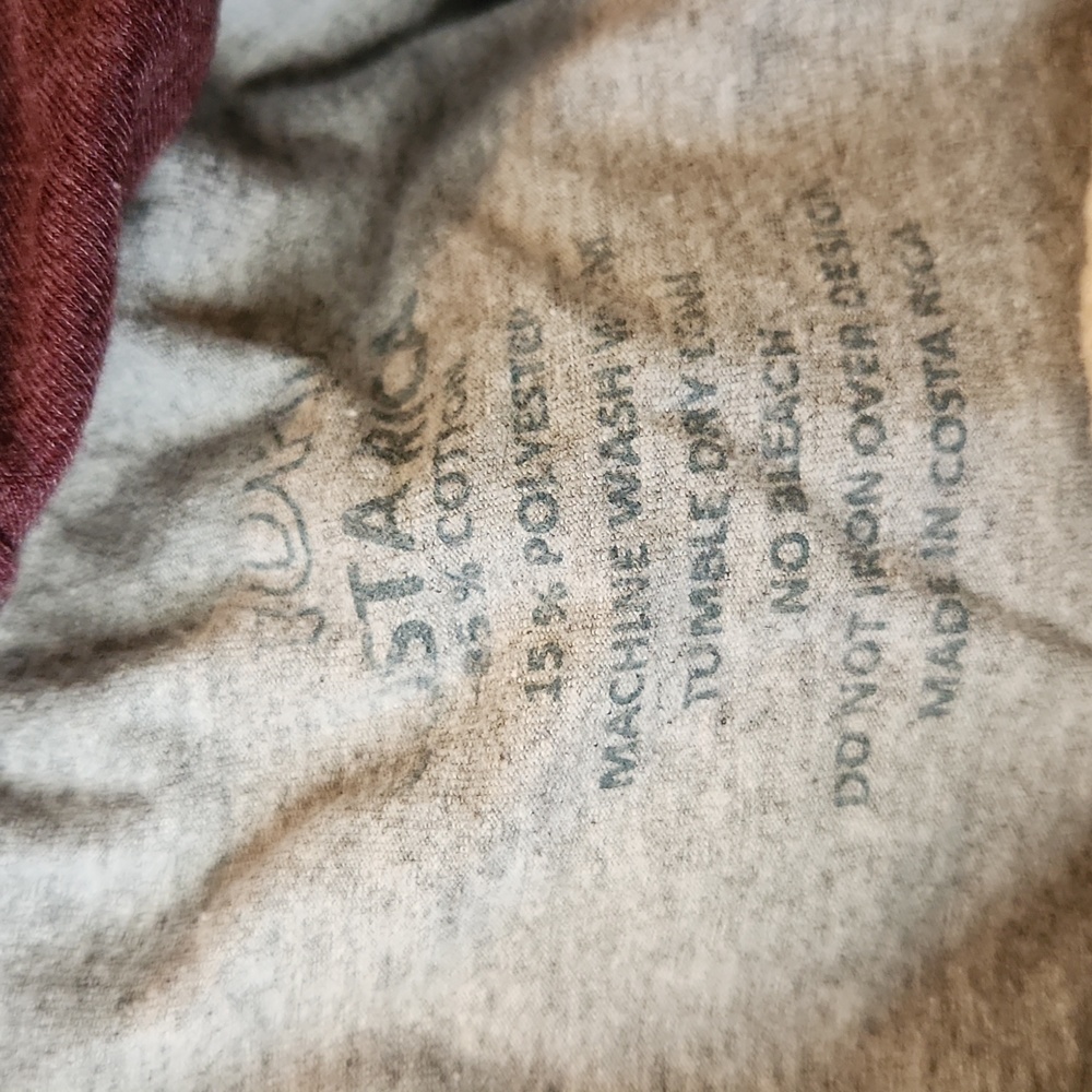 Pura Vida Gray Body Raglan Hoodie with Maroon Sleeves - Picture 4 of 5